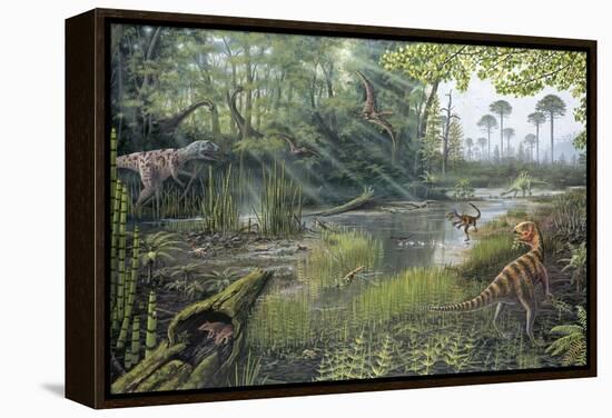 Jurassic Life, Artwork-Richard Bizley-Framed Premier Image Canvas