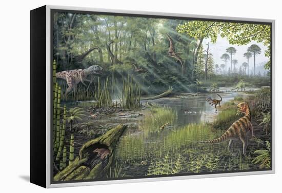 Jurassic Life, Artwork-Richard Bizley-Framed Premier Image Canvas