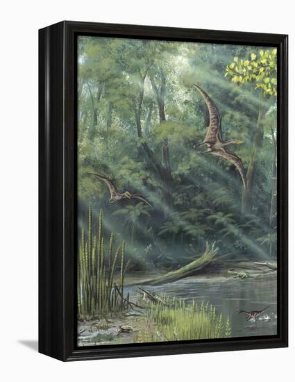 Jurassic Life, Artwork-Richard Bizley-Framed Premier Image Canvas