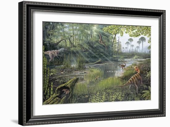 Jurassic Life, Artwork-Richard Bizley-Framed Photographic Print