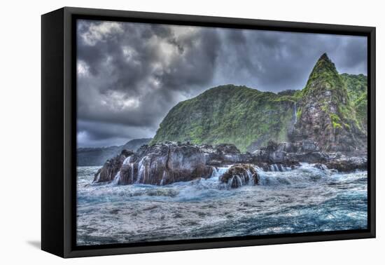 Jurassic Rock, Rugged Coastline of North East Shoreline of Maui, Hawaii-Stuart Westmorland-Framed Premier Image Canvas