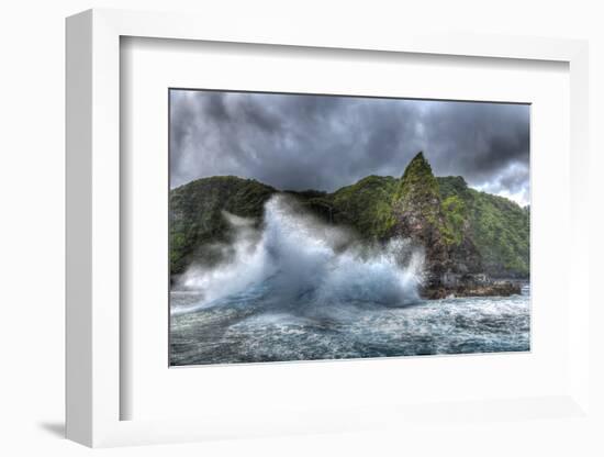 Jurassic Rock, Rugged Coastline of North East Shoreline of Maui, Hawaii-Stuart Westmorland-Framed Photographic Print