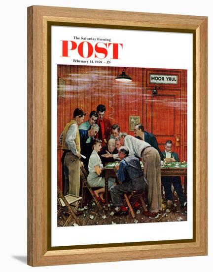 "Jury" or "Holdout" Saturday Evening Post Cover, February 14,1959-Norman Rockwell-Framed Premier Image Canvas