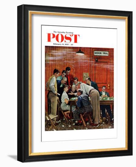 "Jury" or "Holdout" Saturday Evening Post Cover, February 14,1959-Norman Rockwell-Framed Premium Giclee Print