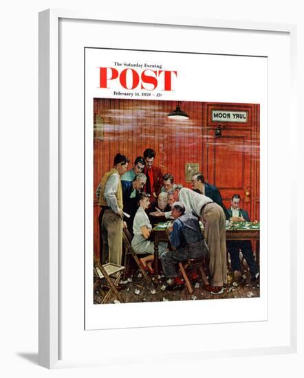 "Jury" or "Holdout" Saturday Evening Post Cover, February 14,1959-Norman Rockwell-Framed Premium Giclee Print