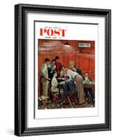 "Jury" or "Holdout" Saturday Evening Post Cover, February 14,1959-Norman Rockwell-Framed Giclee Print