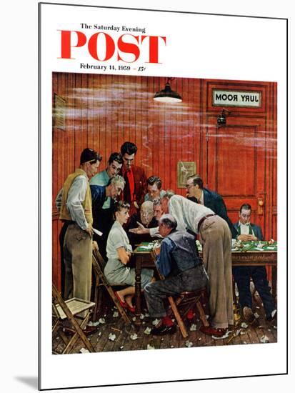 "Jury" or "Holdout" Saturday Evening Post Cover, February 14,1959-Norman Rockwell-Mounted Giclee Print