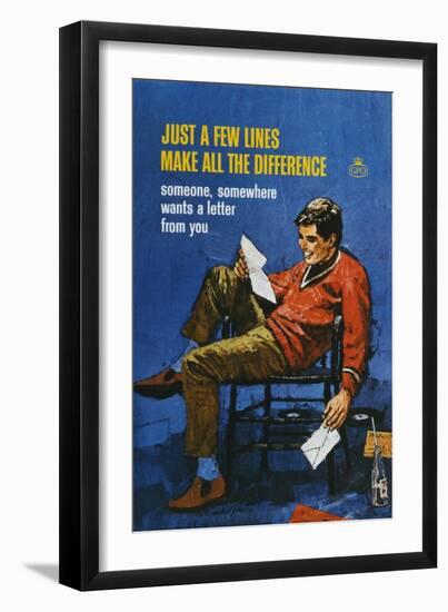 Just a Few Lines Makes All the Difference, Someone, Somewhere Wants a Letter from You-null-Framed Art Print