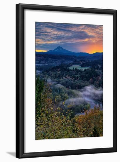 Just Before Sunrise from Jonsrud View, Sandy Oregon, Portland-Vincent James-Framed Photographic Print