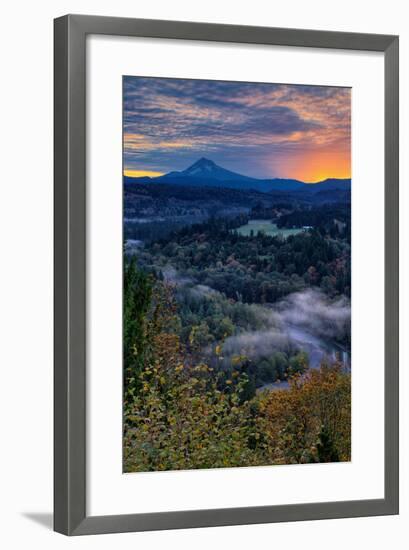 Just Before Sunrise from Jonsrud View, Sandy Oregon, Portland-Vincent James-Framed Photographic Print