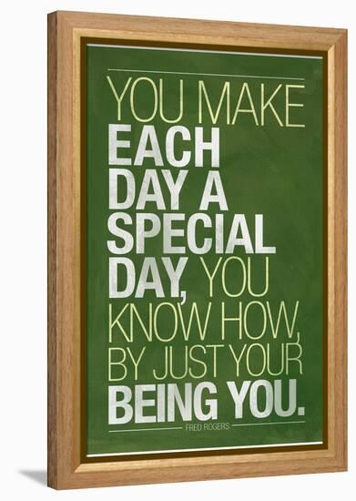 Just By Being You Mister Rogers Quote-null-Framed Stretched Canvas