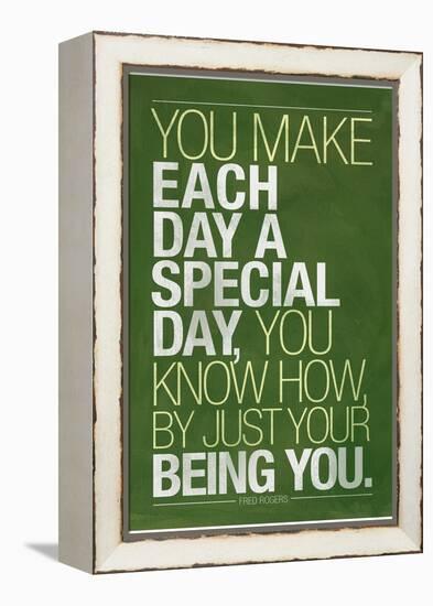 Just By Being You Mister Rogers Quote-null-Framed Stretched Canvas