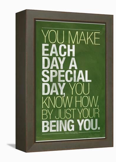 Just By Being You Mister Rogers Quote-null-Framed Stretched Canvas