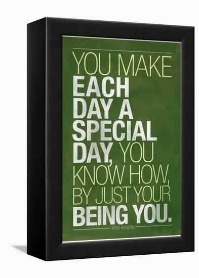 Just By Being You Mister Rogers Quote-null-Framed Stretched Canvas