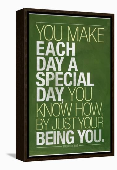 Just By Being You Mister Rogers Quote-null-Framed Stretched Canvas