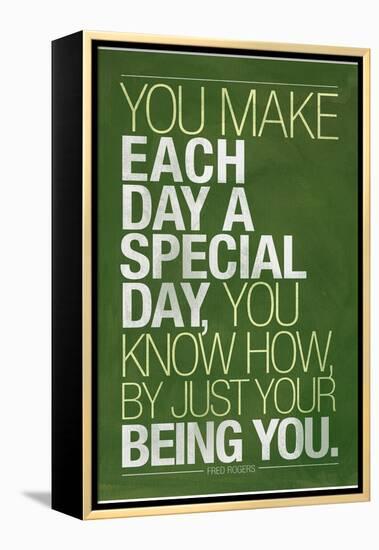 Just By Being You Mister Rogers Quote-null-Framed Stretched Canvas