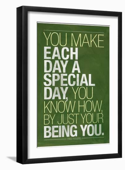 Just By Being You Mister Rogers Quote-null-Framed Premium Giclee Print