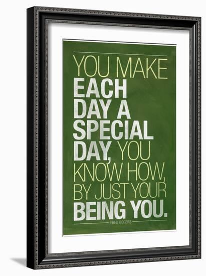 Just By Being You Mister Rogers Quote-null-Framed Premium Giclee Print