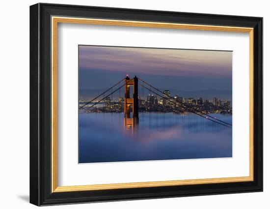 Just in Front of the Sunrise in the Golden Gate Bridge, San Francisco, California-Marco Isler-Framed Photographic Print