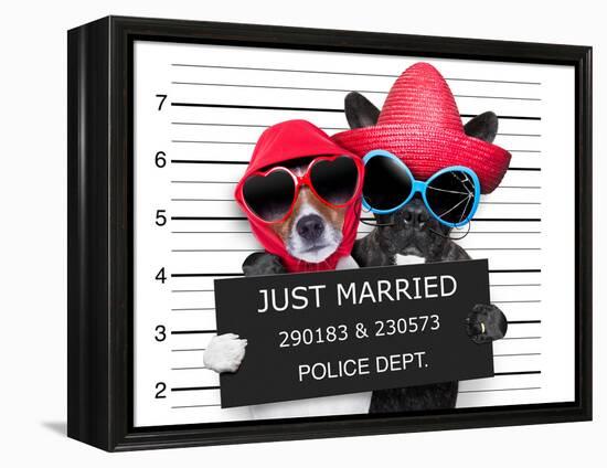 Just Married Mugshot-Javier Brosch-Framed Premier Image Canvas