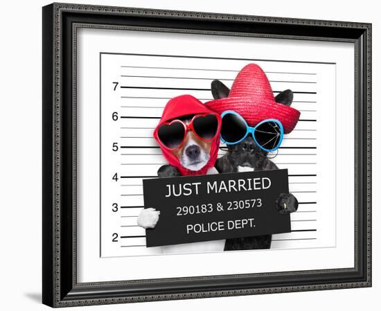 Just Married Mugshot-Javier Brosch-Framed Photographic Print