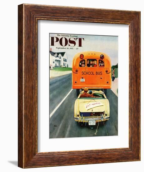 "Just Married" Saturday Evening Post Cover, September 10, 1955-George Hughes-Framed Giclee Print