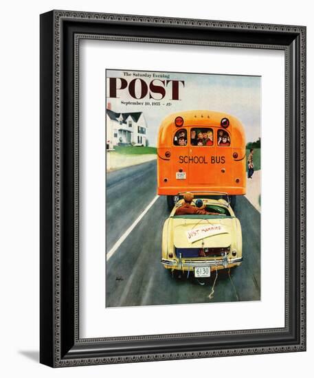 "Just Married" Saturday Evening Post Cover, September 10, 1955-George Hughes-Framed Giclee Print