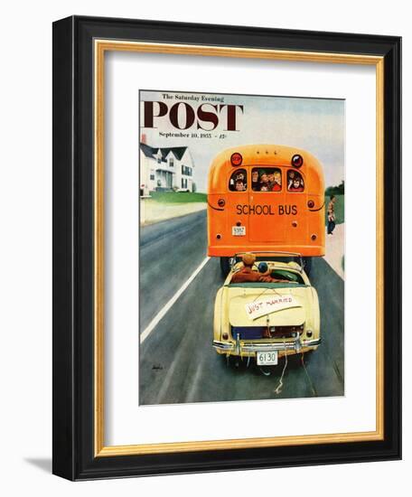 "Just Married" Saturday Evening Post Cover, September 10, 1955-George Hughes-Framed Giclee Print