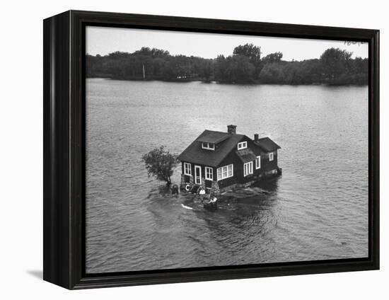 Just Room Enough Island, One of Thousand Islands in St. Lawrence River-Peter Stackpole-Framed Premier Image Canvas