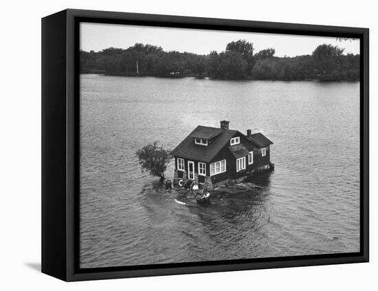 Just Room Enough Island, One of Thousand Islands in St. Lawrence River-Peter Stackpole-Framed Premier Image Canvas