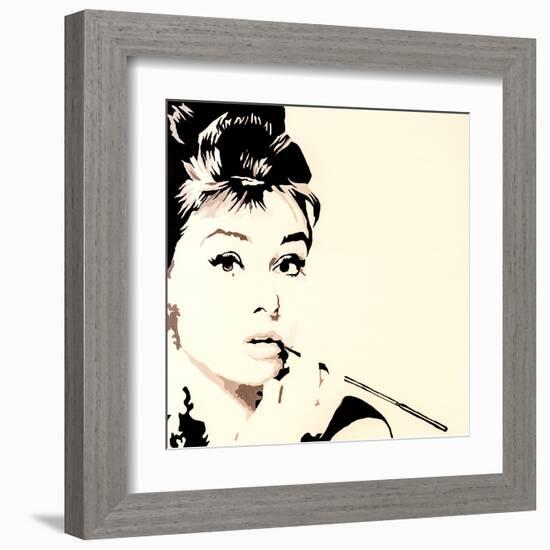 Just Smokin Audrey Hepburn-Pop Art Queen-Framed Giclee Print