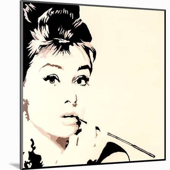 Just Smokin Audrey Hepburn-Pop Art Queen-Mounted Giclee Print