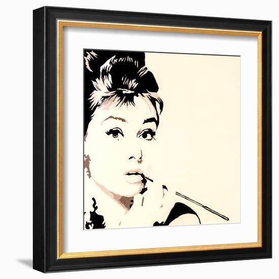 Just Smokin Audrey Hepburn-Pop Art Queen-Framed Giclee Print