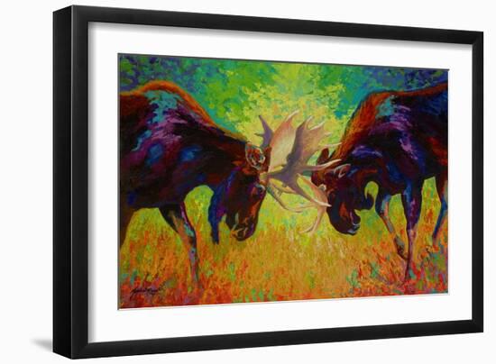 Just Sparring Moose-Marion Rose-Framed Giclee Print