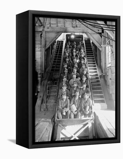 Just Up, Hecla I.E. Calumet and Hecla Mine Shaft No. 2, Calumet, Mich.-null-Framed Stretched Canvas