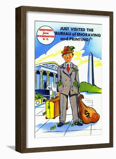 Just Visited The Bureau Of Engraving And Printing-Curt Teich & Company-Framed Art Print