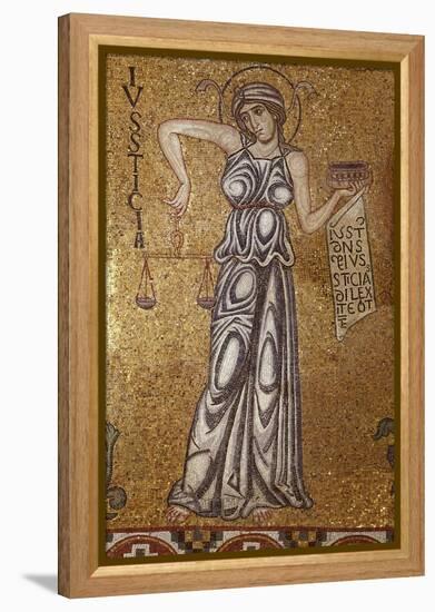 Justice (Detail of Interior Mosaics in the St. Mark's Basilic), 12th Century-null-Framed Premier Image Canvas