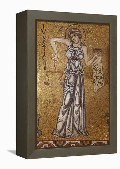 Justice (Detail of Interior Mosaics in the St. Mark's Basilic), 12th Century-null-Framed Premier Image Canvas