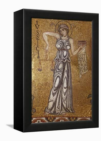 Justice (Detail of Interior Mosaics in the St. Mark's Basilic), 12th Century-null-Framed Premier Image Canvas