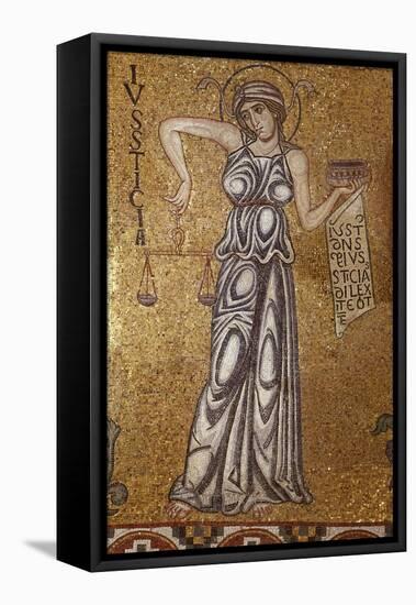 Justice (Detail of Interior Mosaics in the St. Mark's Basilic), 12th Century-null-Framed Premier Image Canvas