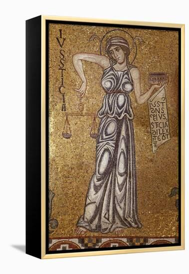 Justice (Detail of Interior Mosaics in the St. Mark's Basilic), 12th Century-null-Framed Premier Image Canvas