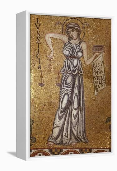 Justice (Detail of Interior Mosaics in the St. Mark's Basilic), 12th Century-null-Framed Premier Image Canvas