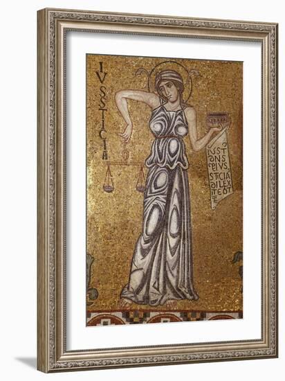 Justice (Detail of Interior Mosaics in the St. Mark's Basilic), 12th Century-null-Framed Giclee Print