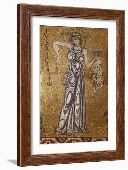 Justice (Detail of Interior Mosaics in the St. Mark's Basilic), 12th Century-null-Framed Giclee Print