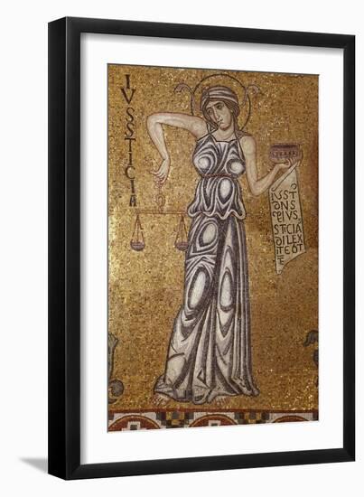 Justice (Detail of Interior Mosaics in the St. Mark's Basilic), 12th Century-null-Framed Giclee Print