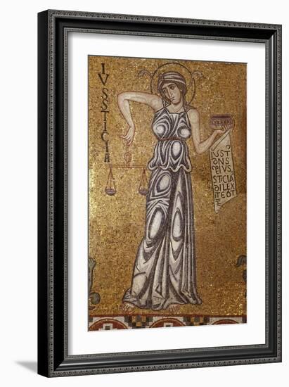 Justice (Detail of Interior Mosaics in the St. Mark's Basilic), 12th Century-null-Framed Giclee Print