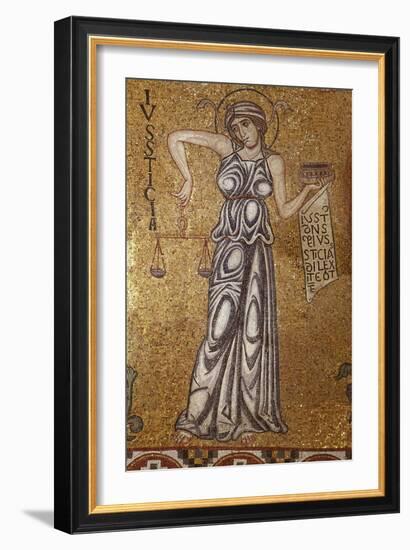 Justice (Detail of Interior Mosaics in the St. Mark's Basilic), 12th Century-null-Framed Giclee Print