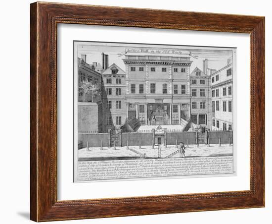 Justice Hall, Old Bailey, City of London, Pre 1737-John Bowles-Framed Giclee Print