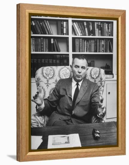 Justice William J. Brennan in Arm Chair at Home-Alfred Eisenstaedt-Framed Premier Image Canvas