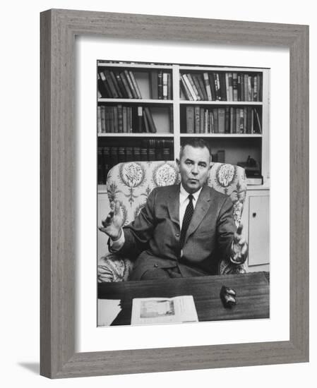 Justice William J. Brennan in Arm Chair at Home-Alfred Eisenstaedt-Framed Photographic Print